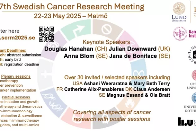 Announcement for cancer research meeting 22-23 May 2025